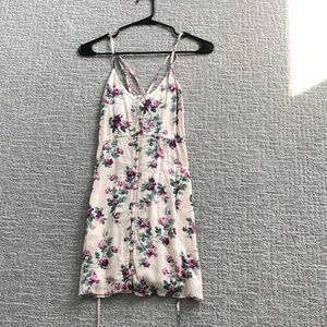 Abercrombie & Fitch Floral Midi Dress - Cream and Pink